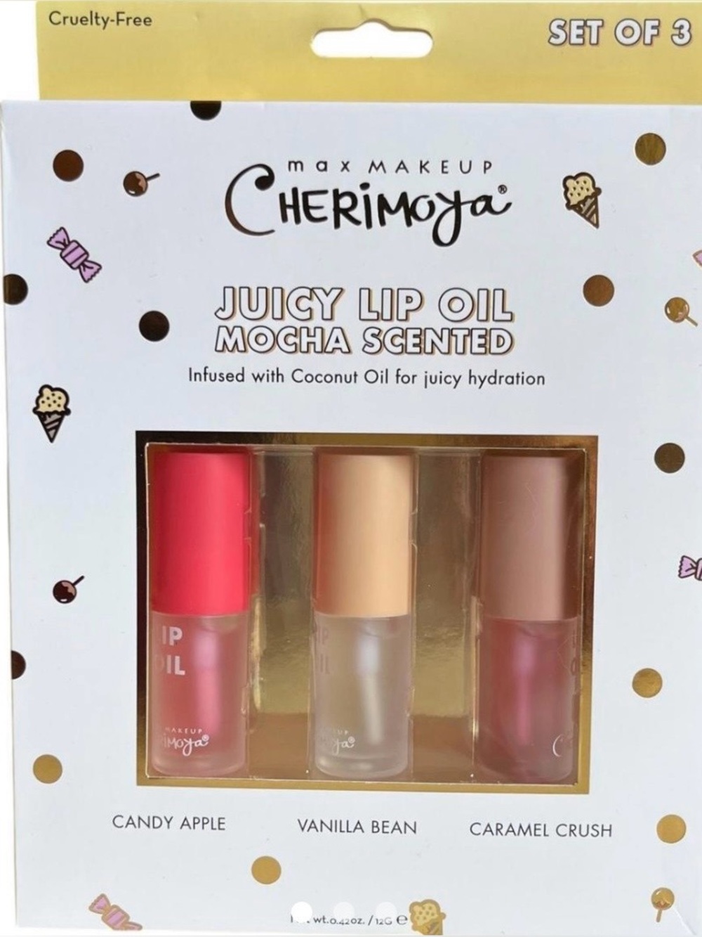 Juicy Lip Oil Set - Candy Apple, Vanilla Bean & Caramel Crush
